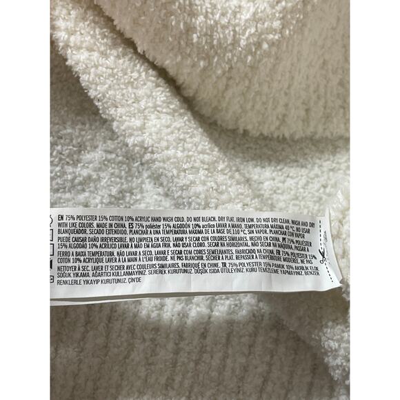 Forever 21 Women's White Ivory Fleece Lace Up Long Sleeve Hoodie Sweater Top S - Picture 5 of 5